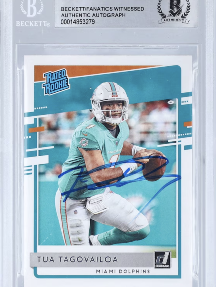 Tua Tagovailoa Miami Dolphins Autographed 2020 Witnessed Authenticated Rookie Card